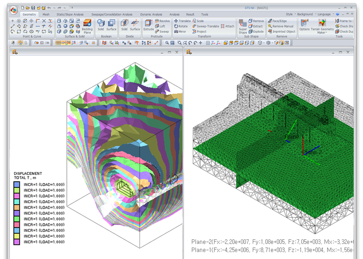 Nx graphics. Midas GTS NX. Midas GTS NX пластические деформации. Программный комплекс Midas. Midas проектирование.
